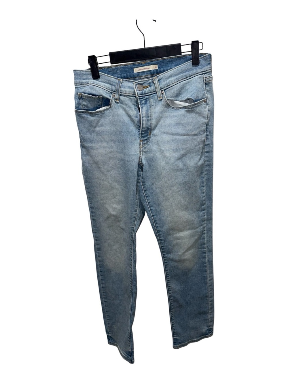Levi’s Classic Straight High Rise Light Wash Straight Leg Jeans Size 6 - Picture 3 of 5